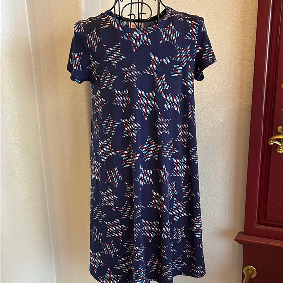 LuLaRoe Other - Navy Blue Americana Patterned Dress